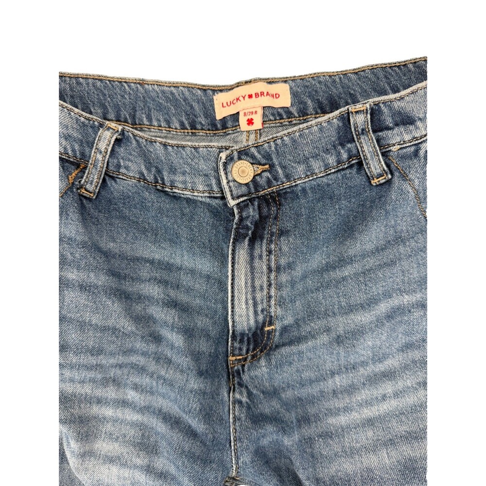 Lucky Brand Women Jeans 8 29R Blue Denim High Rise Wide Leg Utility Cargo Pants - Picture 3 of 8